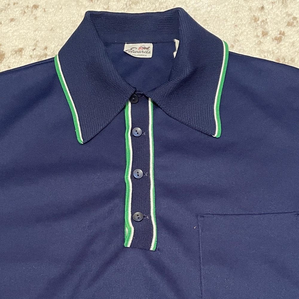 Vintage 1970s Navy Polo Shirt